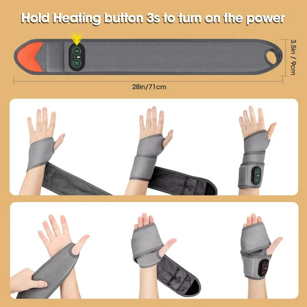 Cordless Wrist Heating Pad Wrap for Arthritis and Carpal Tunnel, Rechargeable